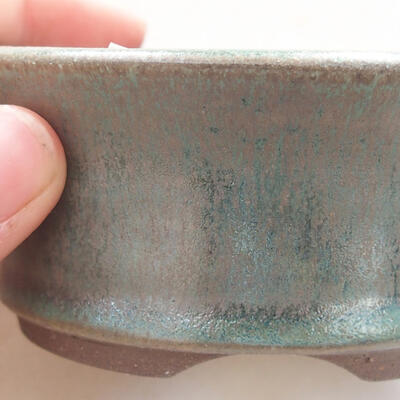 Ceramic bonsai bowl 8.5 x 8.5 x 4 cm, color green - 2