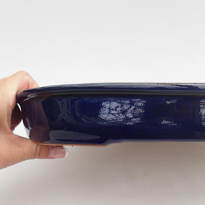 Ceramic bonsai bowl 30 x 23 x 4 cm, color blue - 2