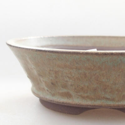 Ceramic bonsai bowl 10.5 x 10.5 x 3 cm, color green - 2