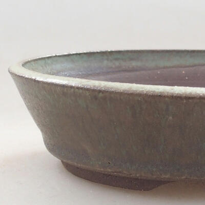 Ceramic bonsai bowl 9.5 x 9.5 x 2.5 cm, color green - 2