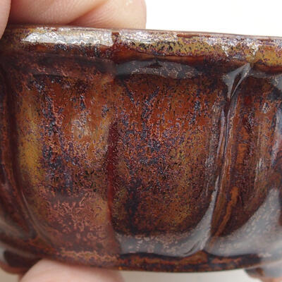 Ceramic bonsai bowl 10.5 x 10.5 x 5 cm, brown color - 2