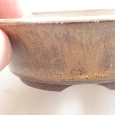 Ceramic bonsai bowl 10 x 10 x 3 cm, brown color - 2