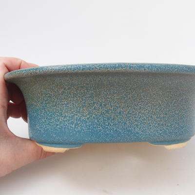 Ceramic bonsai bowl 19,5 x 15,5 x 6 cm, color blue - 2