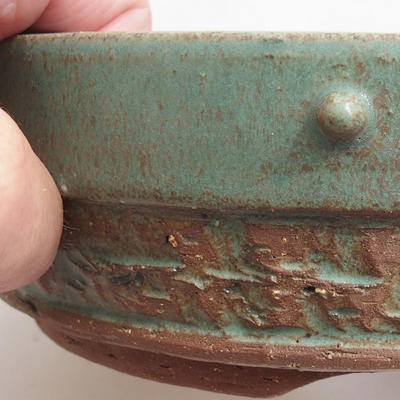 Ceramic bonsai bowl 17 x 17 x 5.5 cm, brown color - 2
