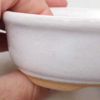 Ceramic bonsai bowl H 04 - 10 x 7,5 x 3,5 cm, white - 2