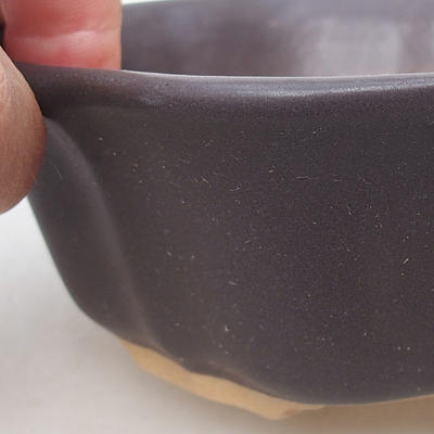 Ceramic bonsai bowl H 06 - 14,5 x 14,5 x 4,5 cm, black matt - 2