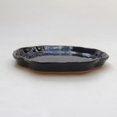 Bonsai water tray H 06 - 13,5 x 13,5 x 1,5 cm, black glossy - 2