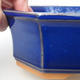 Ceramic bonsai bowl H 14 - 17,5 x 17,5 x 6,5 cm, blue - 2/3