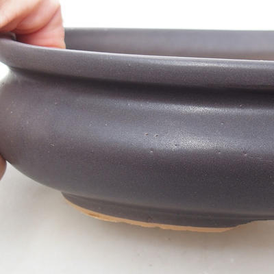 Ceramic bonsai bowl H 15 - 26,5 x 17 x 6 cm, black matt - 2