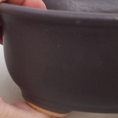 Ceramic bonsai bowl H 30 - 12 x 10 x 5 cm, black matt - 2