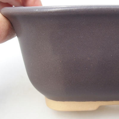 Ceramic bonsai bowl H 36 - 17 x 15 x 8 cm, black matt - 2