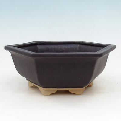 Ceramic bowl + saucer H53 - bowl 20 x 18 x 7.5, cm saucer 18 x 15.5 x 1.5 cm, black matt - 2