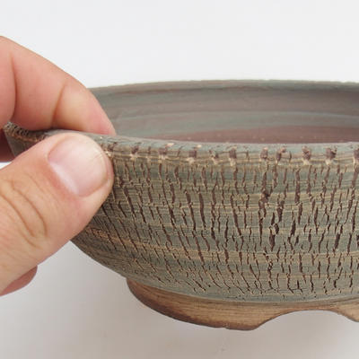 Ceramic bonsai bowl 18 x 18 x 6 cm, color gray - 2