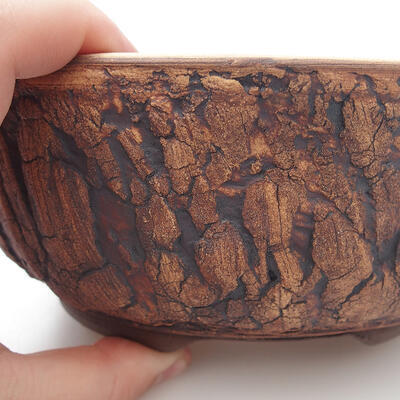 Ceramic bonsai bowl 17 x 17 x 7 cm, color cracked - 2