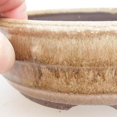 Ceramic bonsai bowl - 16,5 x 16,5 x 3,5 cm, color beige - 2