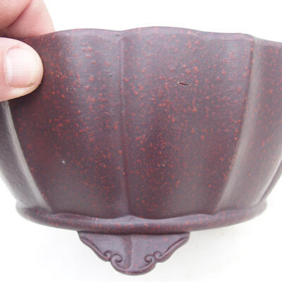 Bonsai bowl 19 x 19 x 9.5 cm, color brown-red - 2