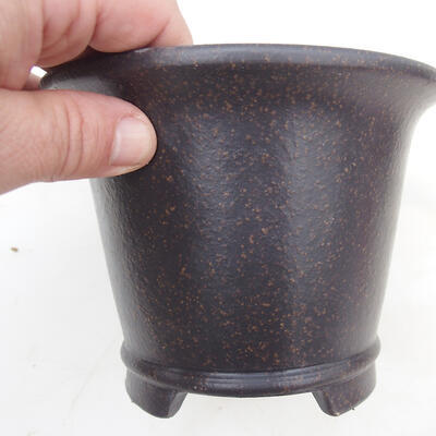 Bonsai bowl 14.5 x 14.5 x 11.5 cm, color brown ocher - 2