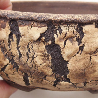 Ceramic bonsai bowl 15 x 15 x 6 cm, color cracked - 2