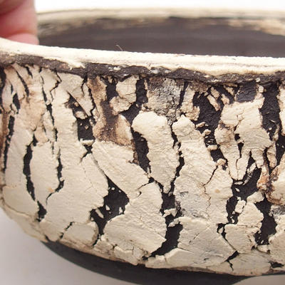 Ceramic bonsai bowl 16 x 16 x 6 cm, color cracked - 2