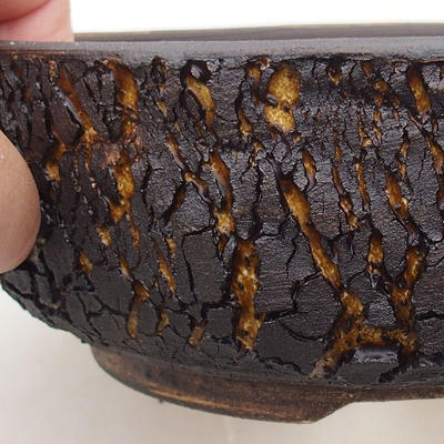 Ceramic bonsai bowl 17 x 17 x 6.5 cm, color cracked - 2