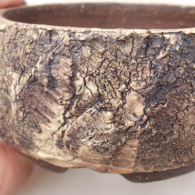 Ceramic bonsai bowl 9.5 x 9.5 x 5 cm, color cracked - 2