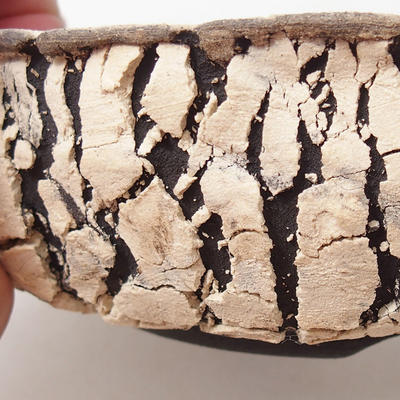 Ceramic bonsai bowl 17.5 x 17.5 x 5.5 cm, cracked gray color - 2