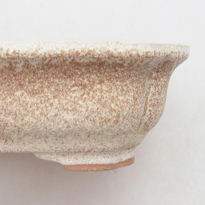 Ceramic bonsai bowl 14 x 11 x 4 cm, beige color - 2