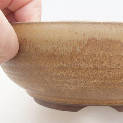 Ceramic bonsai bowl 16 x 16 x 5.5 cm, beige color - 2
