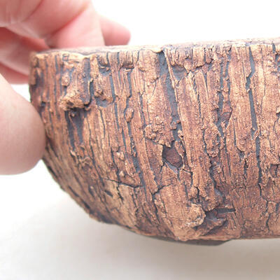 Ceramic bonsai bowl 14.5 x 14.5 x 5 cm, color cracked - 2