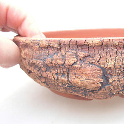 Ceramic bonsai bowl 16 x 16 x 5 cm, color cracked - 2