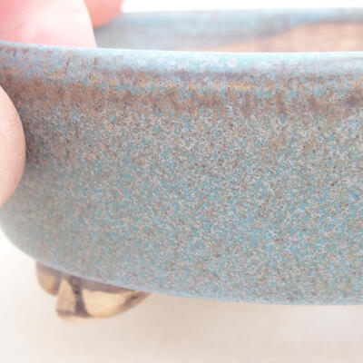 Ceramic bonsai bowl 12 x 9.5 x 3.5 cm, color blue - 2
