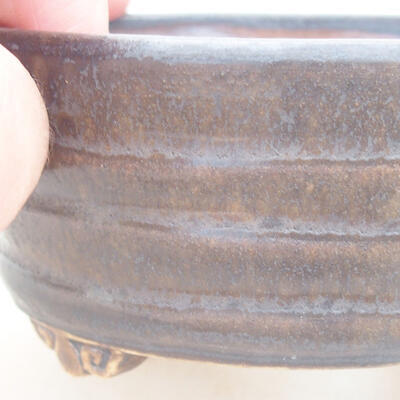Ceramic bonsai bowl 10.5 x 9 x 4.5 cm, brown color - 2