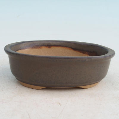 Ceramic bonsai bowl H 04 - 10 x 7,5 x 3,5 cm, brown - 10 x 7.5 x 3.5 cm - 2