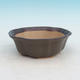 Bonsai bowl tray H06 - bowl 14,5 x 14,5 x 4,5, tray 13,5 x 13,5 x 1,5 cm, brown - bowl 14,5 x 14,5 x 4,5, tray 13,5 x 13,5 x 1,5 cm - 2/3