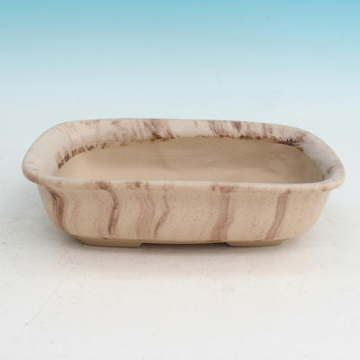 Ceramic bonsai bowl H 08 - 24,5 x 18 x 7 cm, beige - 24.5 x 18 x 7 cm - 2