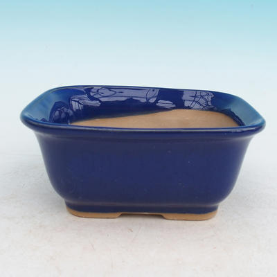 Bonsai bowl + tray H37 - bowl 14 x 12 x 7 cm, tray 14 x 13 x 1 cm, blue - bowl 14 x 12 x 7 cm, tray 14 x 13 x 1 cm - 2