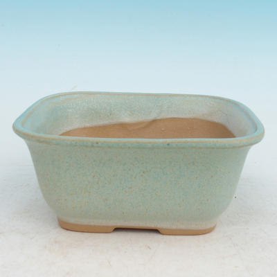 Bonsai bowl + tray H37 - bowl 14 x 12 x 7 cm, tray 14 x 13 x 1 cm, green - bowl 14 x 12 x 7 cm, tray 14 x 13 x 1 cm - 2