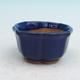 Bonsai bowl + tray H95 - bowl 7 x 7 x 4,5 cm, tray 7 x 7 x 1 cm, blue - bowl 7 x 7 x 4,5 cm, tray 7 x 7 x 1 cm - 2/3