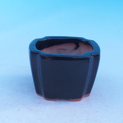 Ceramic bonsai bowl - cascade, black glossy - 2
