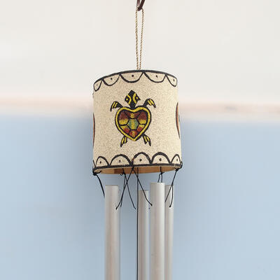 Metal carillon cylinder turtle 110 cm - 2