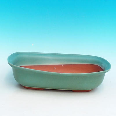 Bonsai bowl tray H10 - bowl 37 x 27 x 10 cm, tray 34 x 23 x 2 cm, green- bowl 37 x 27 x 10 cm, tray 34 x 23 x 2 cm - 2