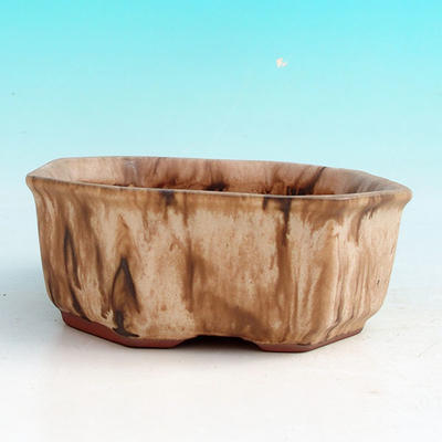 Ceramic bonsai bowl H 13 - 11,5 x 11,5 x 4,5 cm, beige - 11.5 x 11.5 x 4.5 cm - 2