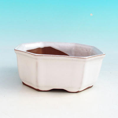 Bonsai bowl + tray H 13 - bowl11,5 x 11,5 x 4,5 cm, tray 11,5 x 11,5 x 1 cm, white - bowl 11,5 x 11,5 x 4,5 cm, tray 11,5 x 11,5 x 1 cm - 2