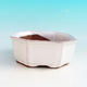 Bonsai bowl + tray H 13 - bowl11,5 x 11,5 x 4,5 cm, tray 11,5 x 11,5 x 1 cm, white - bowl 11,5 x 11,5 x 4,5 cm, tray 11,5 x 11,5 x 1 cm - 2/3