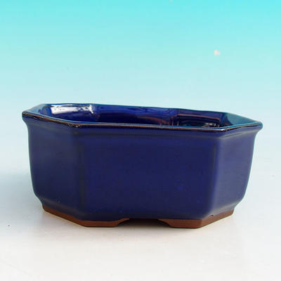 Ceramic bonsai bowl H 13 - 11,5 x 11,5 x 4,5 cm, blue - 11.5 x 11.5 x 4.5 cm - 2