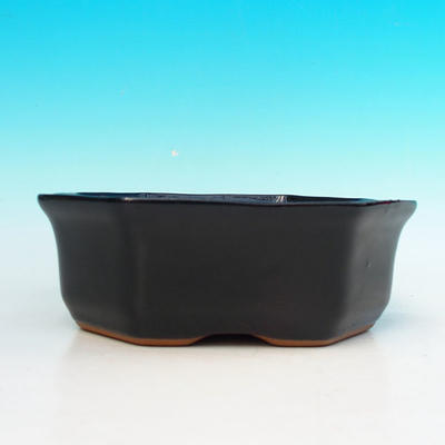 Ceramic bonsai bowl H 14 - 17,5 x 17,5 x 6,5 cm, black - 17.5 x 17.5 x 6.5 cm - 2