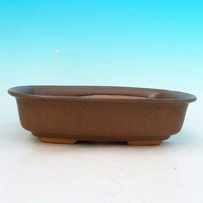 Ceramic bonsai bowl H 02 - 19 x 13,5 x 5 cm, brown - 19 x 13.5 x 5 cm - 2