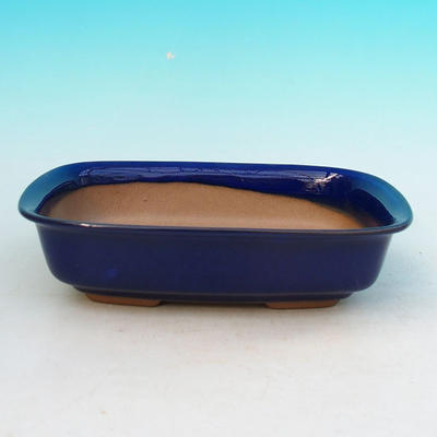 Bonsai bowl + tray H02 - tray 19 x 13,5 x 5 cm, tray 17 x 12 x 1 cm, blue - bowl 19 x 13,5 x 5 cm, tray 17 x 12 x 1 cm - 2