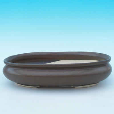 Bonsai bowl tray H15 - bowl 26,5 x 17 x 6 cm, tray 24,5 x 15 x 1,5 cm, brown - 2