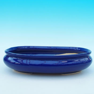 Bonsai bowl tray H15 - bowl 26,5 x 17 x 6 cm, tray 24,5 x 15 x 1,5 cm, blue - 2